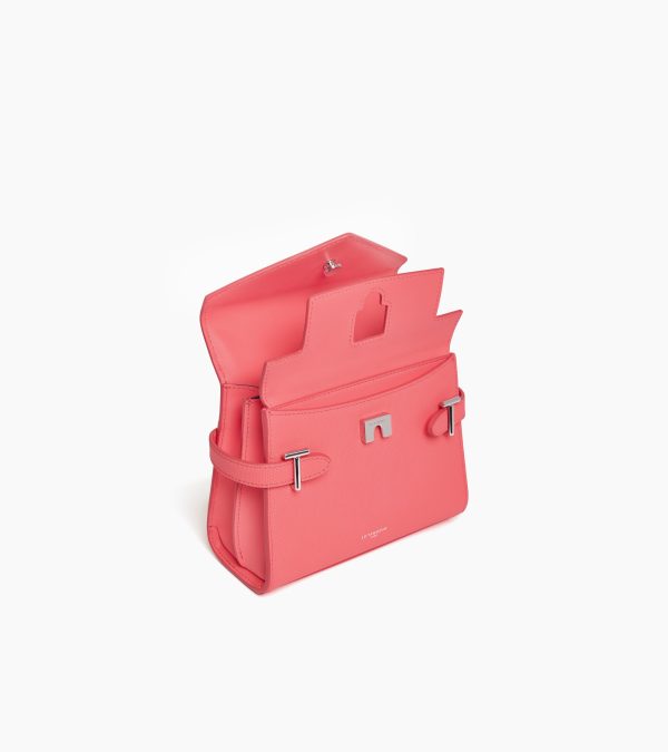 Emilie small handbag with double flap in T-signature leather - Image 3