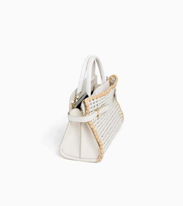 Emie medium handbag in braided smooth leather - Image 4