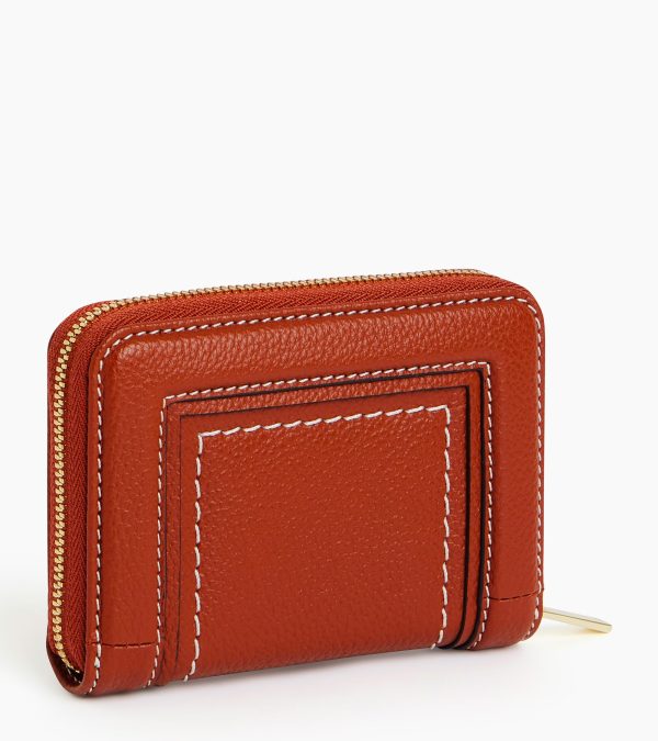 Ella zipped card holder in grained leather - Image 3