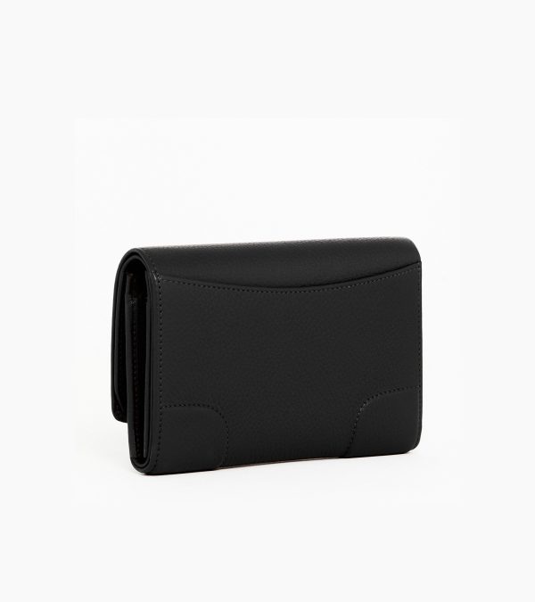 Romy coin case with flap closure in grained leather - Image 3